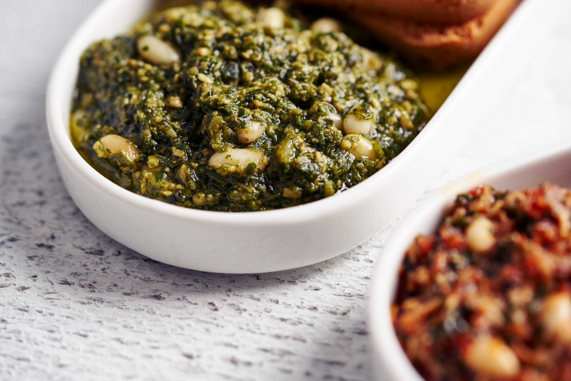 Jar of pesto sauce
